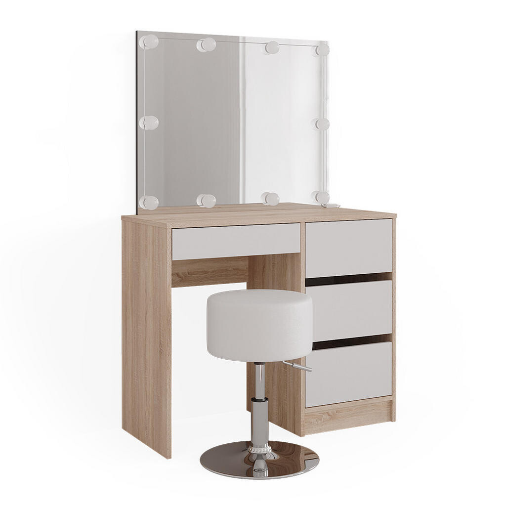 Vicco TOALETNÍ STOLEK Sherry Sonoma 90 cm s osvětlením LED a stoličkou