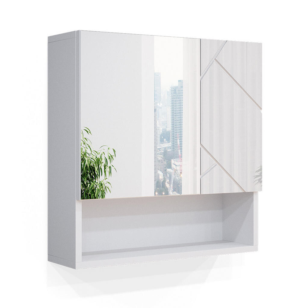 Vicco KOUPELNOVÁ ZRCADLOVÁ SKŘÍŇKA Irma Bílá vysoký lesk 54 x 55 cm