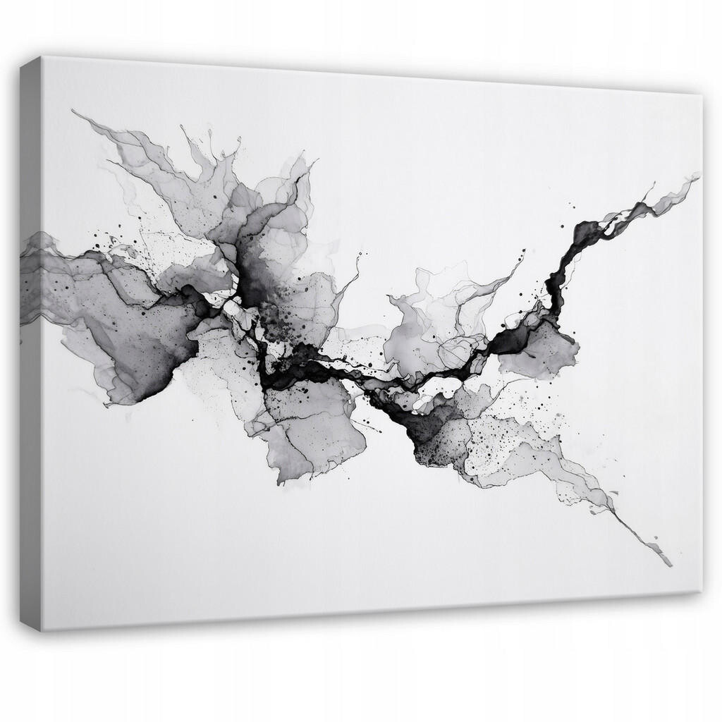 Wallarena ABSTRAKTNÍ obraz na plátně mramorově šedý 60x40 cm
