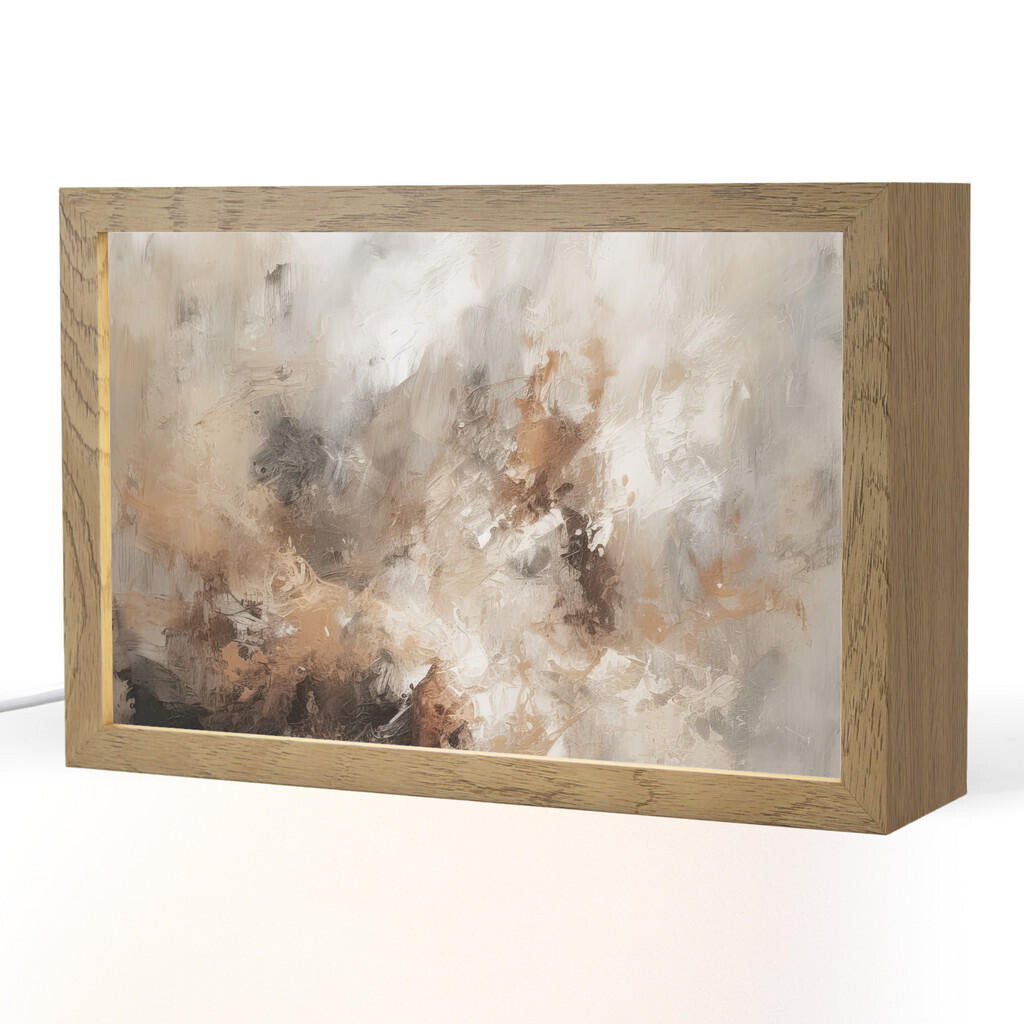 OnlyWow STOLNÍ LAMPA Barva - abstraktní - béžová - umění 30x20 cm