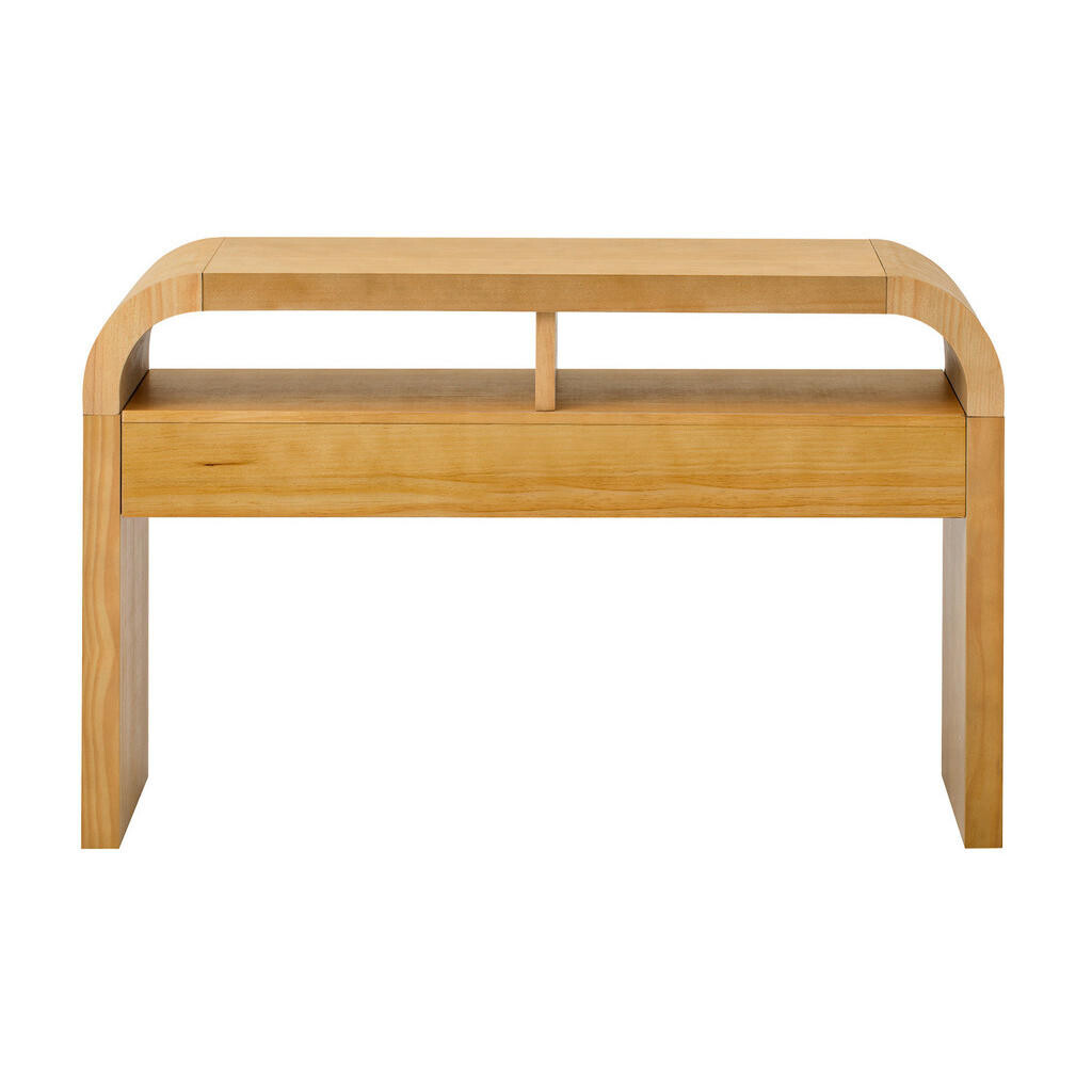 OKWISH KONZOLOVÝ stolek 120/35,5/76,5 cm přírodní z MDF se zásuvkami a nastavitelnými nohami