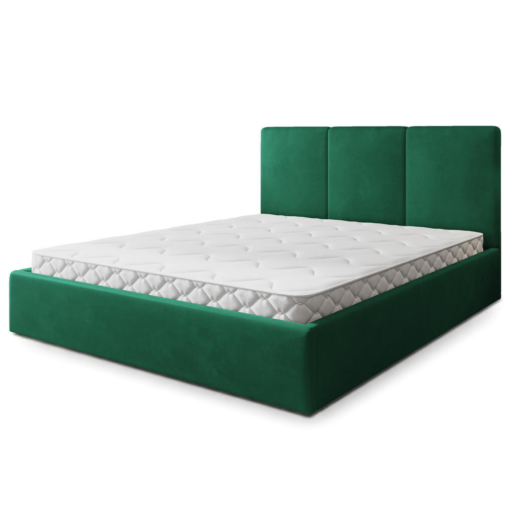 MASSENO ČALOUNĚNÁ Postel AZURI 140x200 cm Lahvově zelená