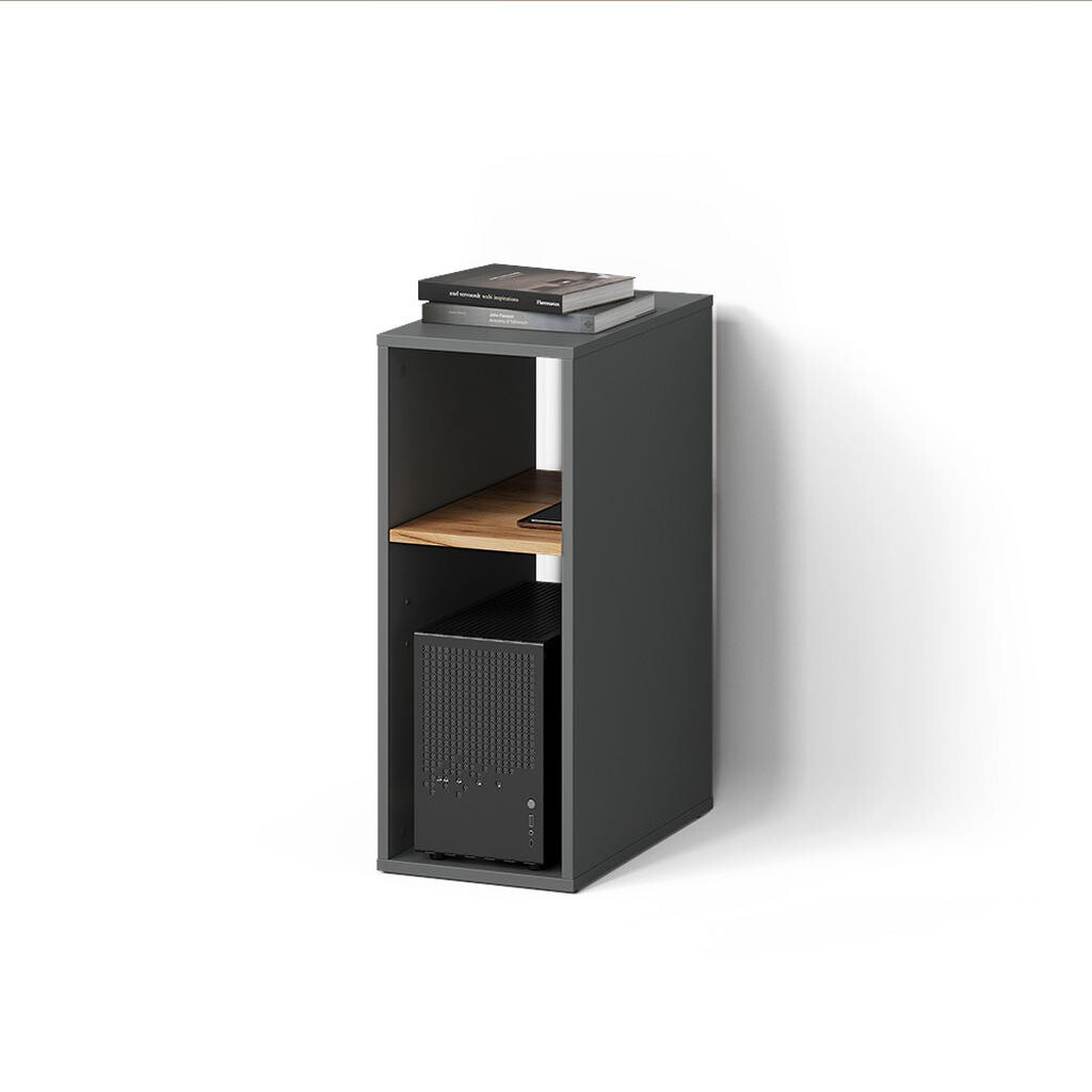 Livinity® PC SKŘÍŇ Lorena Antracit/zlatý dub 28.5 x 72 cm se 2 přihrádkami