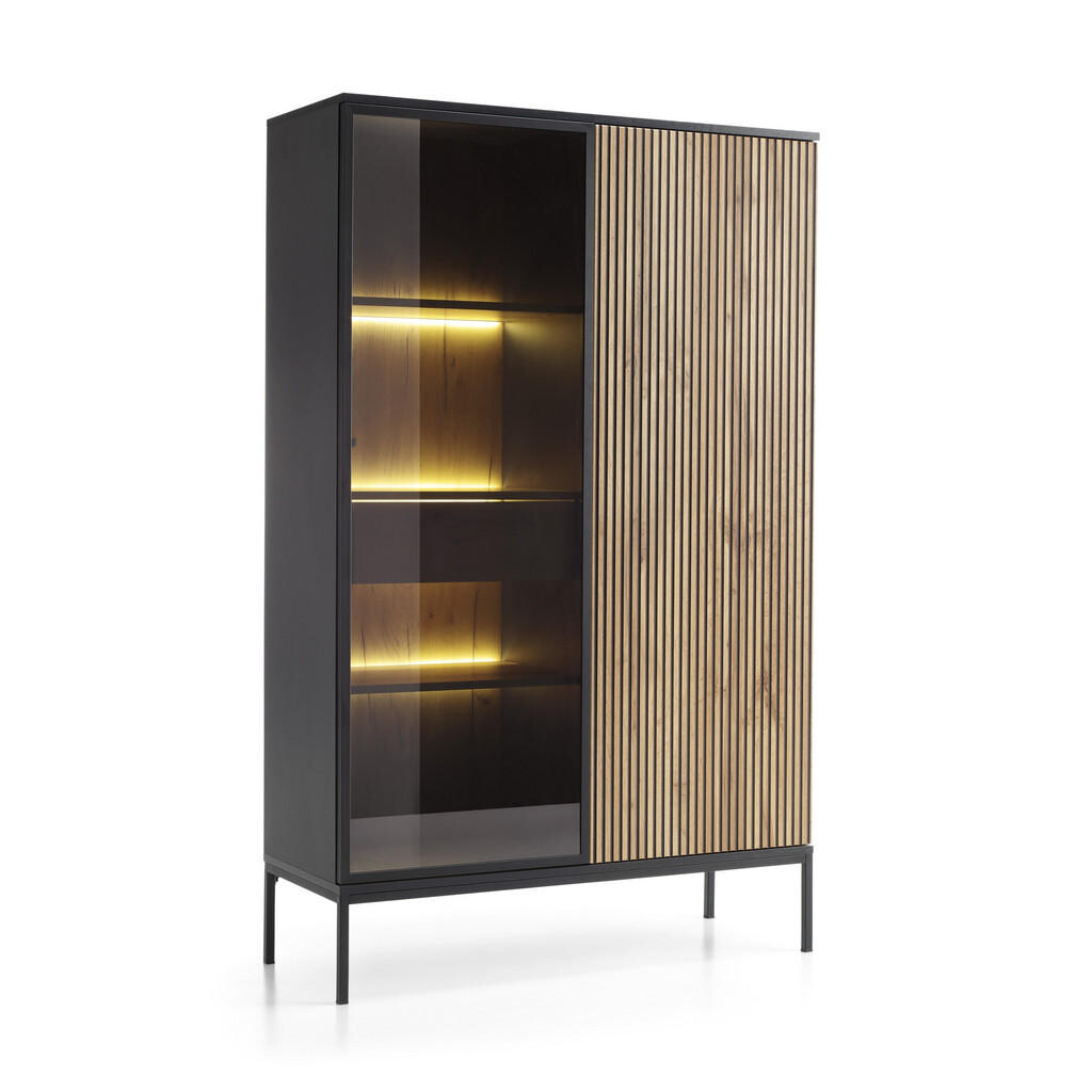 MASSENO VITRÍNA SENTIERO 104/166/39 cm Černá