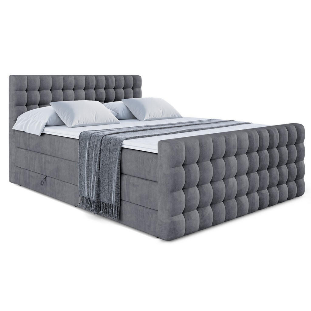 ALTDECOR POSTEL boxspring VIONE-Z KING – 140 x 200 – H3/H4 – tmavě šedá