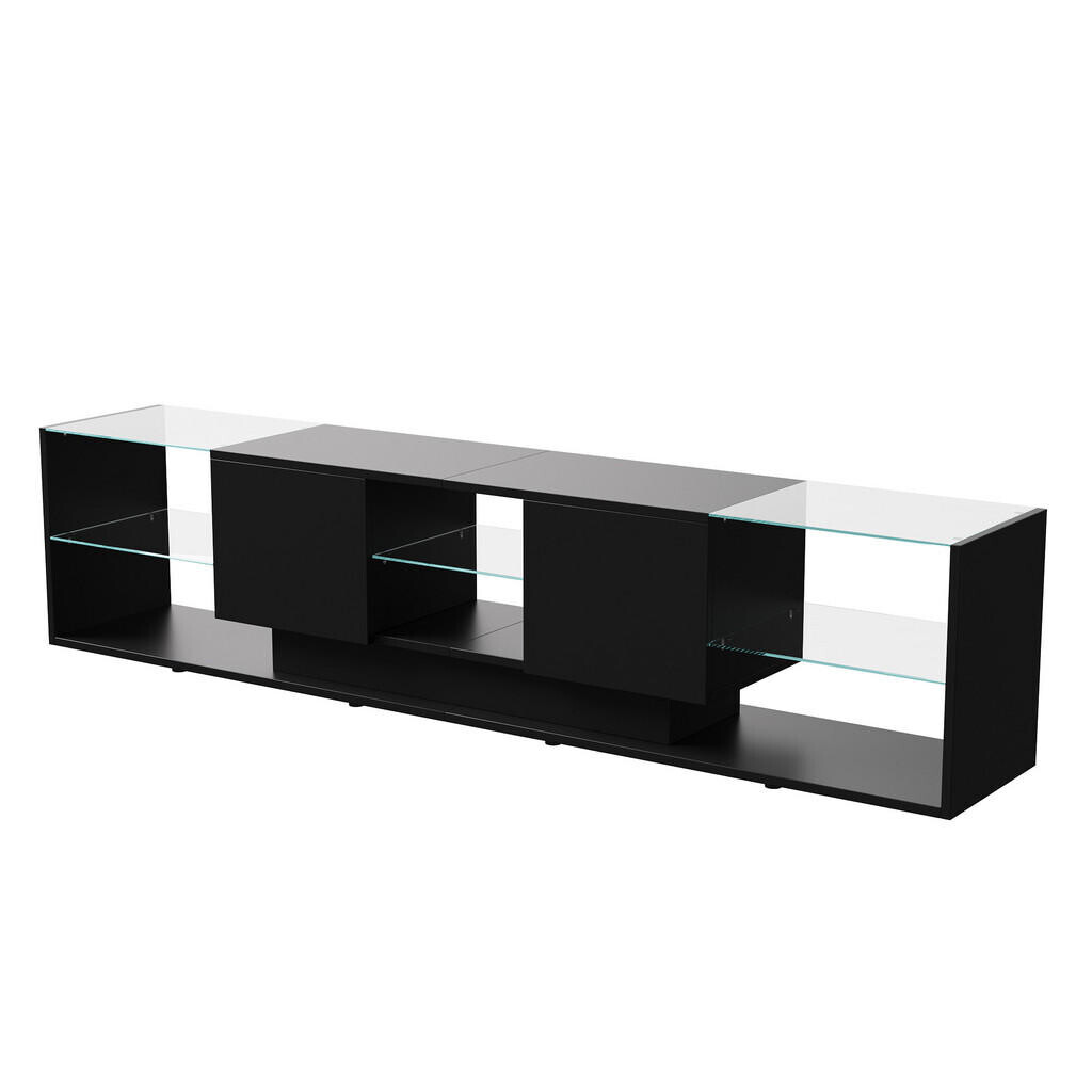 SHOPENTRA LED TV stolek 200 cm černý s praktickým úložným prostorem