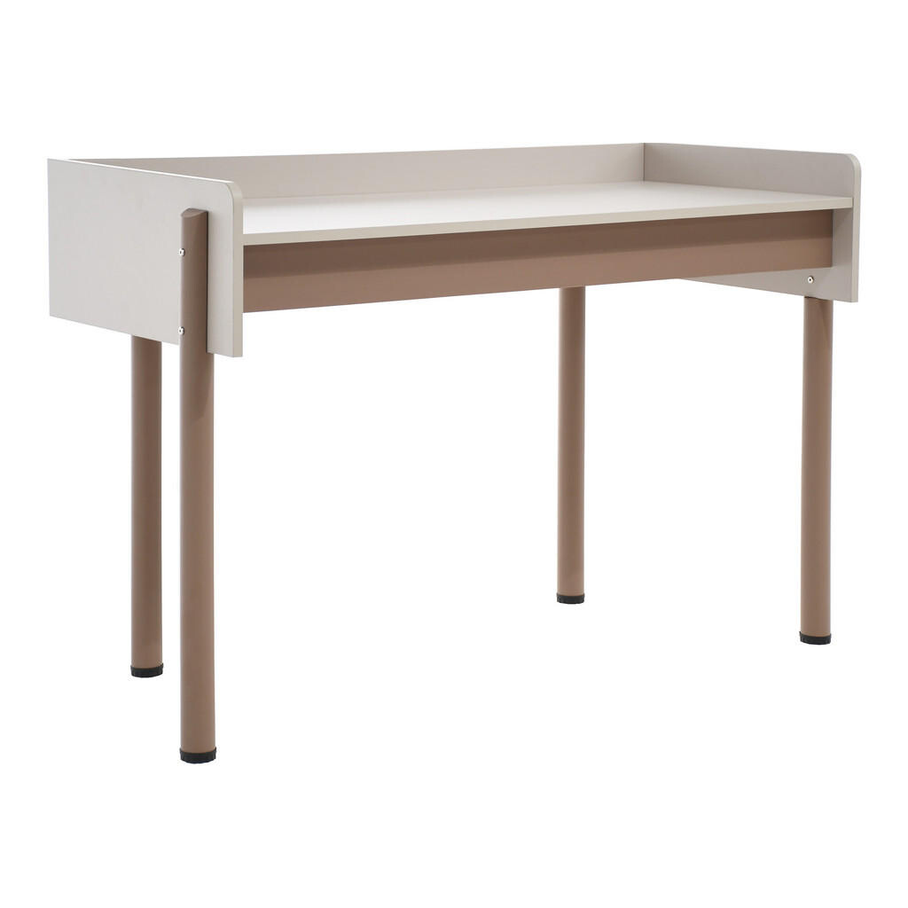 Beautysofa PSACÍ STŮL Boreo s hnědými kovovými nohami, 126 cm, kašmír + světle hnědá