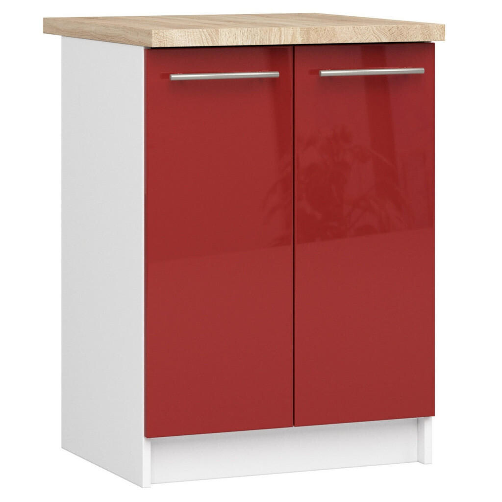 RAUMHIRSCH FURNITURE SPODNÍ SKŘÍŇ Bílá, červený lesk 85/60/46