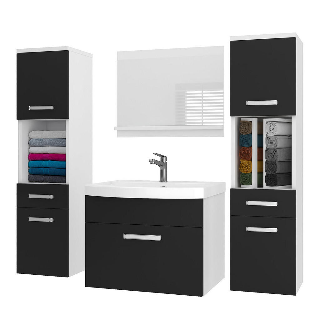 B BELINI GROUP KOUPELNOVÝ NÁBYTEK Koupelnová SADA PRI M6, Černá matná, 120 cm