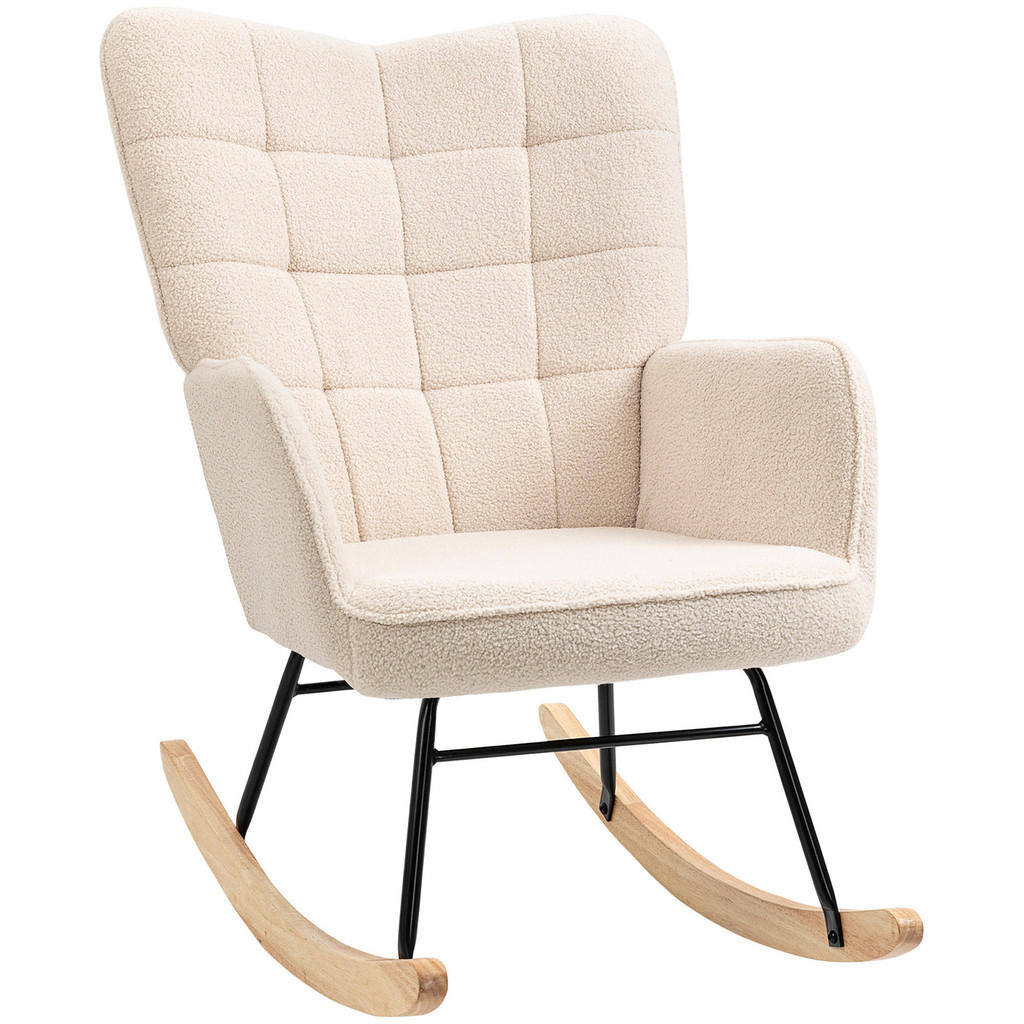 HOMCOM HOUPAČKOVÉ KŘESLO Relaxační křeslo do 120 kg, polyester, béžové 98x71x101cm