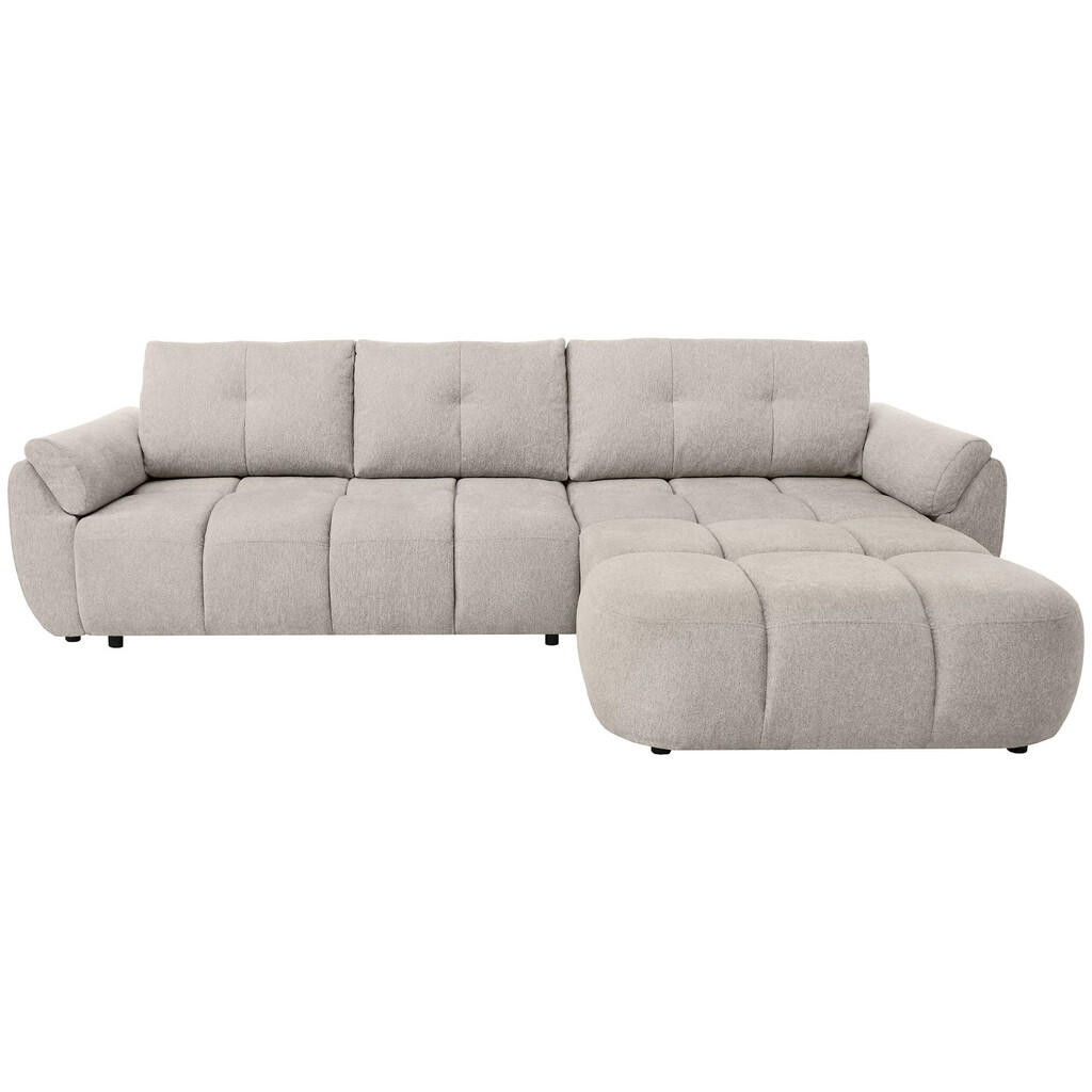 Beautysofa ROHOVÁ POHOVKA Massimo, univerzální rohová rozkládací pohovka 280 cm s funkcí spaní a úložným prostorem, béžová