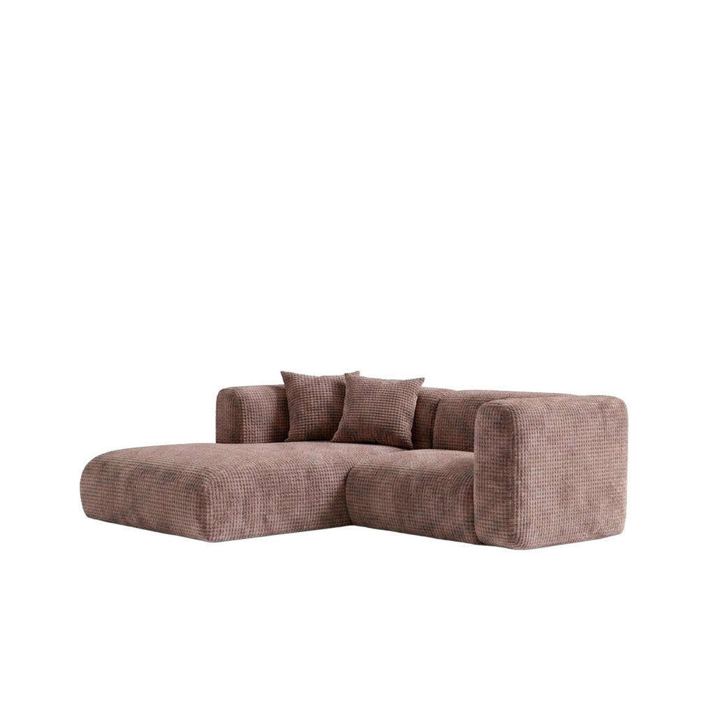 Kaiser Möbel ROHOVÁ SEDAČKA ve tvaru L mini, žinylková látka Cremona, Taupe, Levá, GRETA