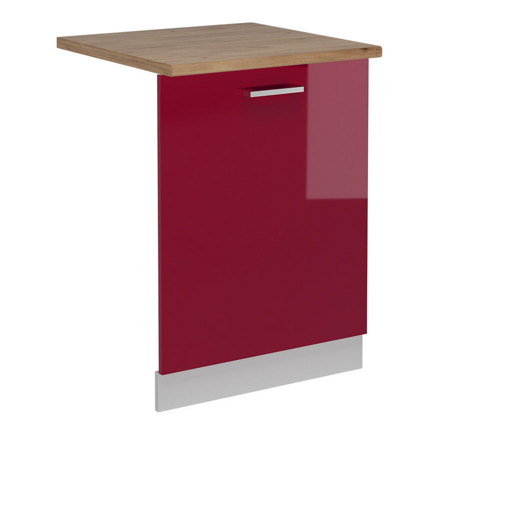 Vicco ČELNÍ PANEL MYČKY R-Line Červená vysoký lesk 60 cm , PD Dub