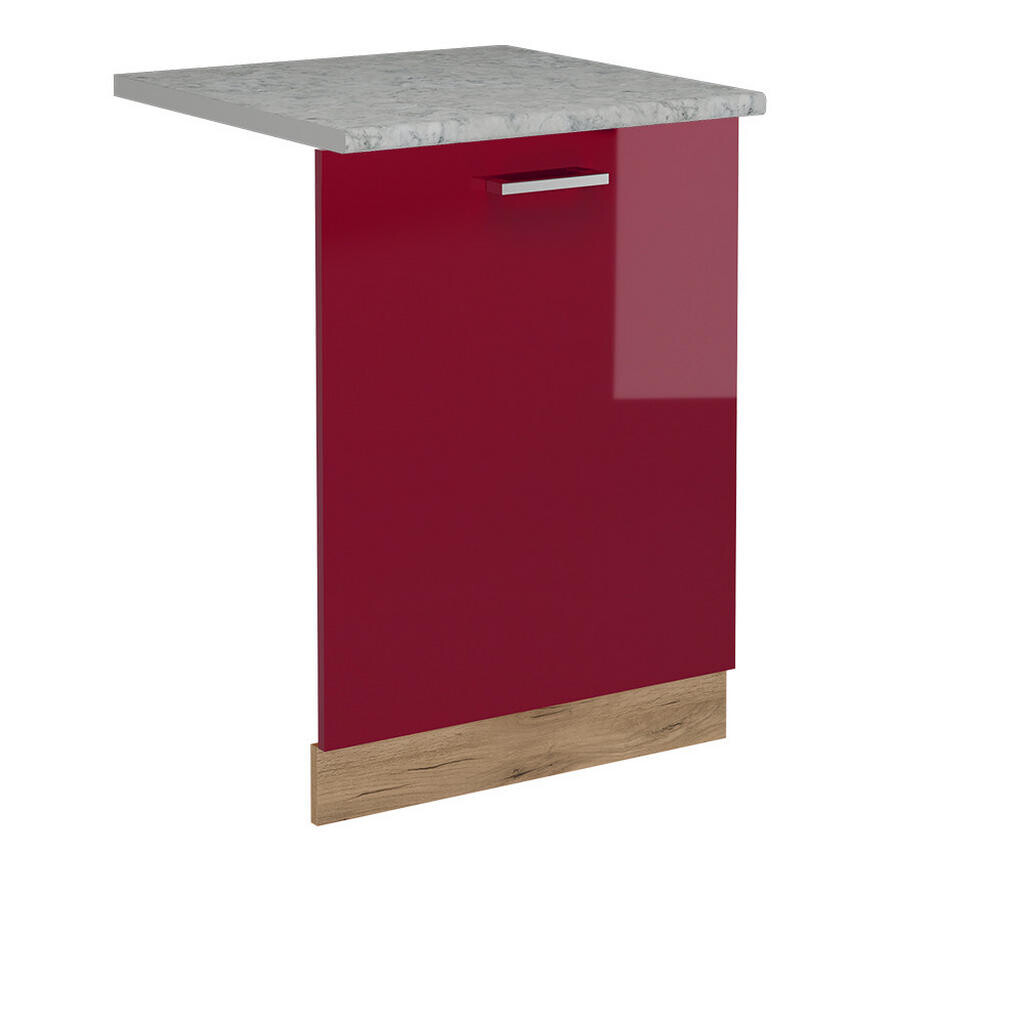 Vicco ČELNÍ PANEL MYČKY R-Line Červená vysoký lesk 60 cm s pracovní deskou