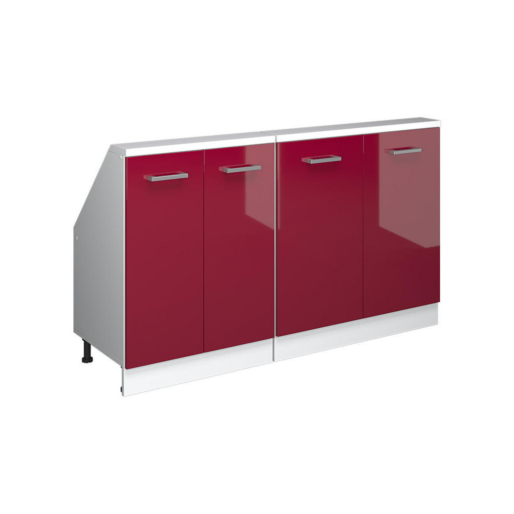 Vicco KUCHYŇSKÁ SKŘÍŇKA POD ŠIKMOU STŘECHU R-Line Červená/bílá s vysokým leskem 140 cm Sada 2 kusů