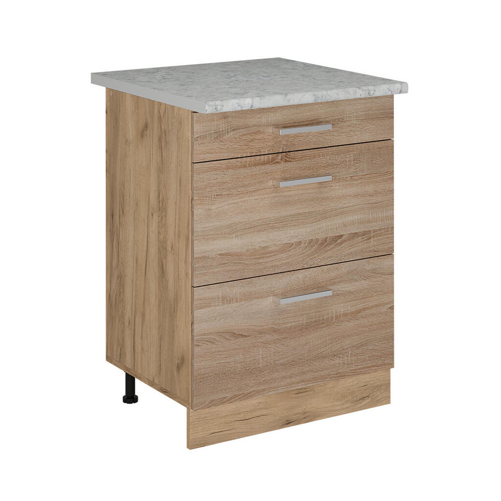 Vicco SPODNÍ SKŘÍŇKA KUCHYŇSKÉ LINKY R-Line Sonoma 60 cm se zásuvkami, AP mramor