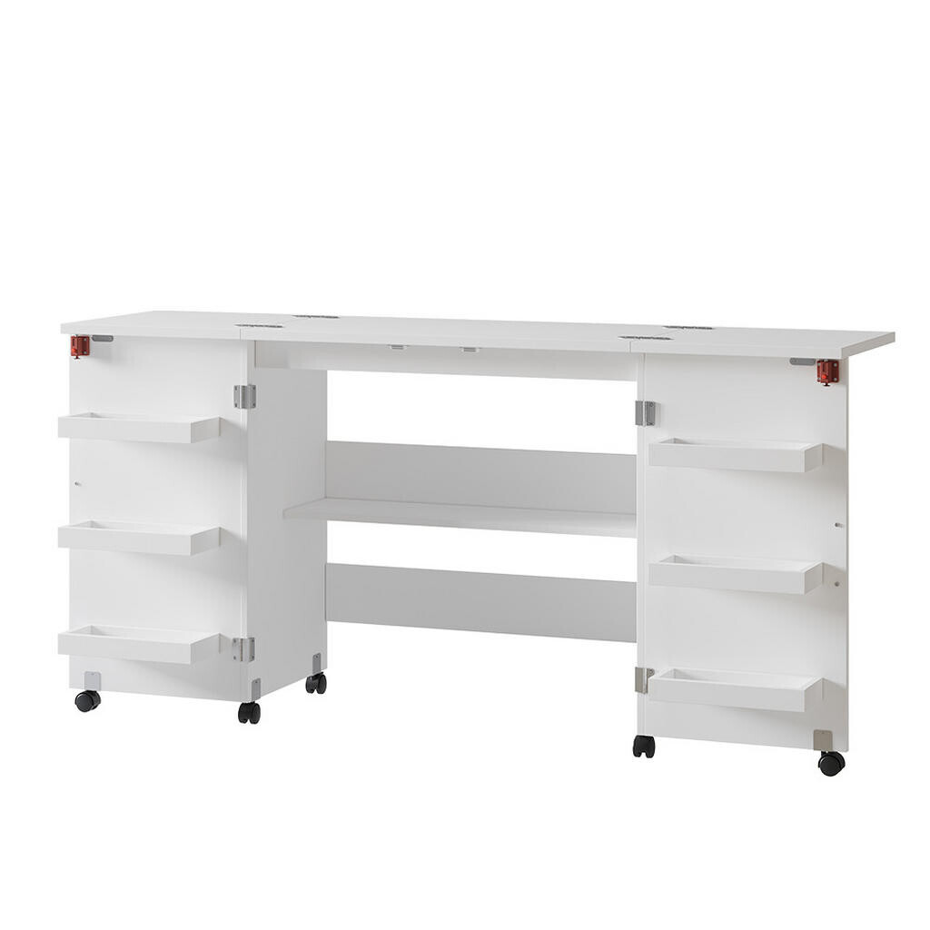 Vicco ŠICÍ STŮL Carmen Bílá 160 x 80.2 cm se 6 policemi