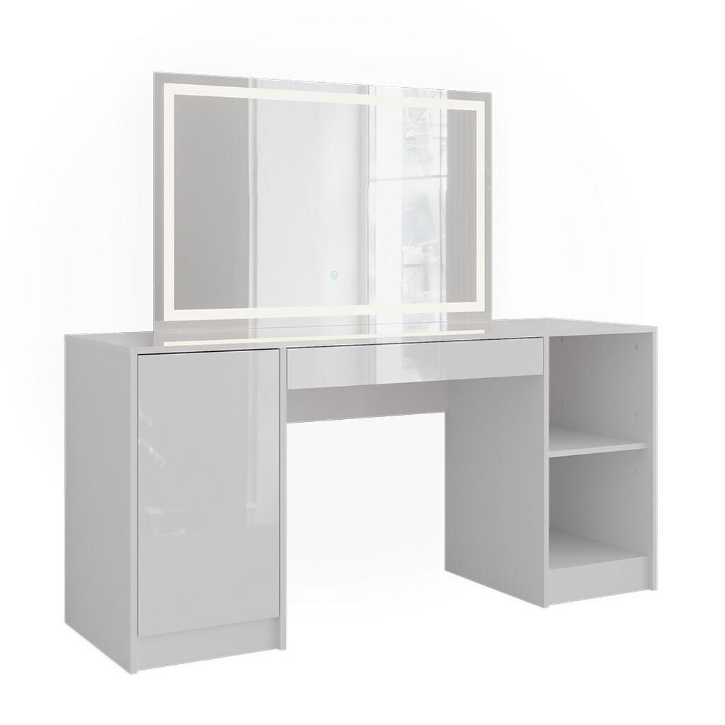 Vicco TOALETNÍ STOLEK Sherry Bílá/bílý vysoký lesk 158.2 cm s LED zrcadlem