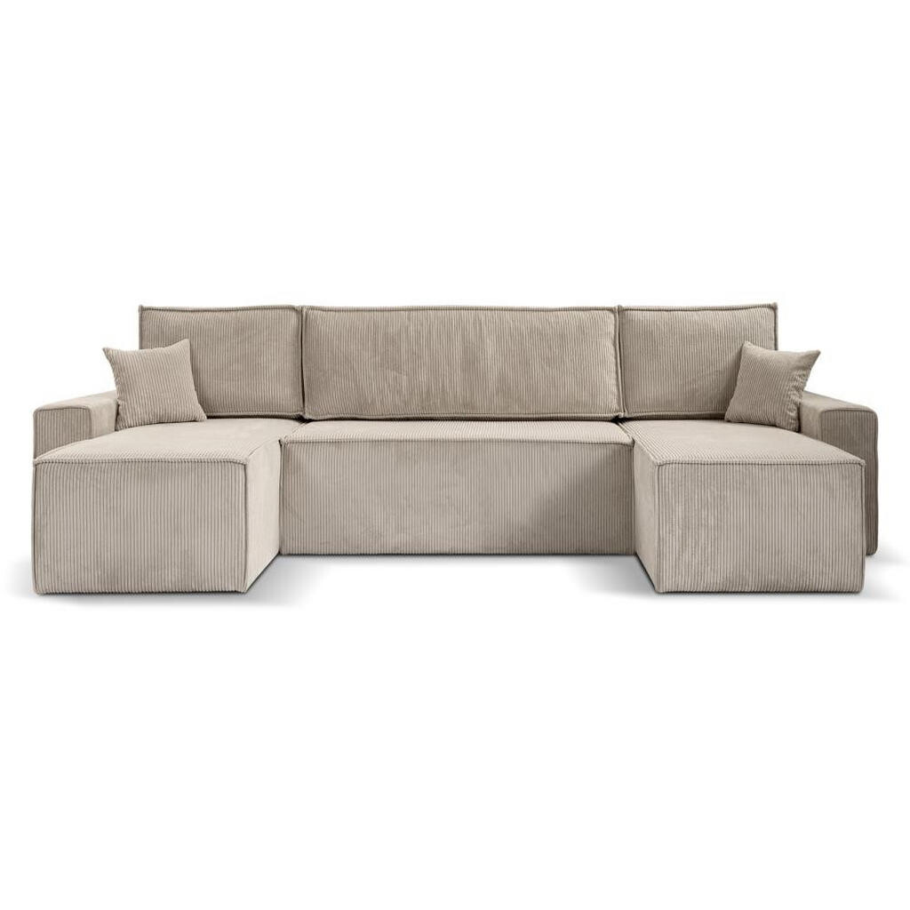 Beautysofa SEDACÍ SOUPRAVA Hektor U s funkcí spaní, 318 cm, béžová