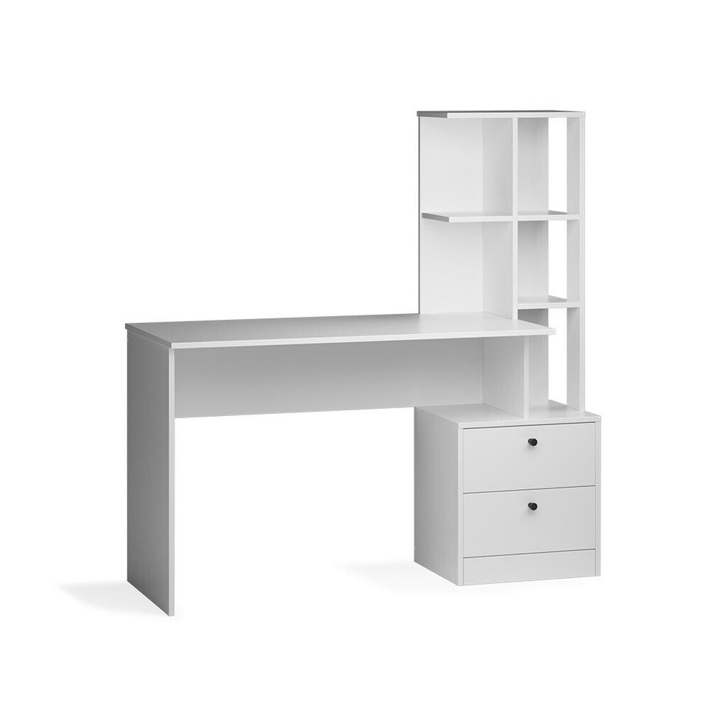 Vicco JÍDELNÍ STŮL Denton Bílá 136 x 55 cm se 2 zásuvkami