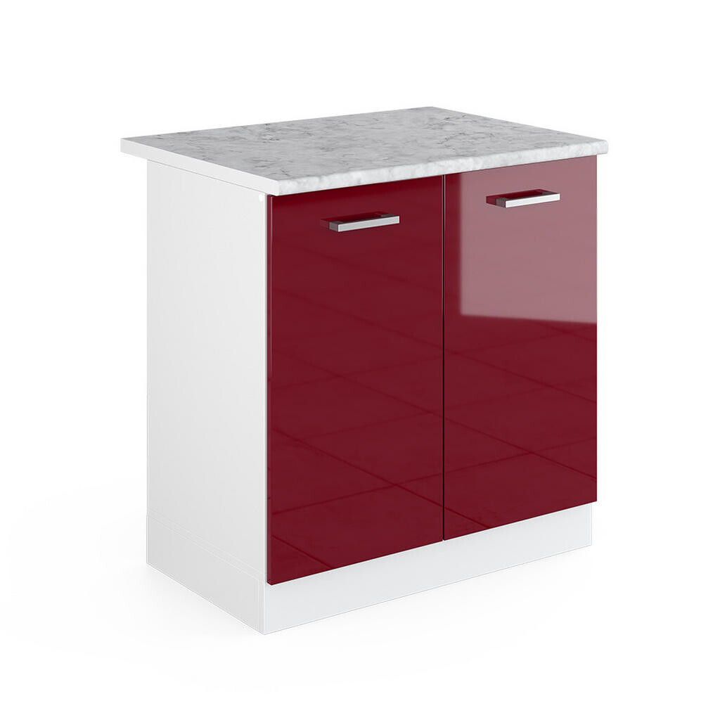 Vicco SKŘÍŇKA POD DŘEZ R-Line Červená vysoký lesk 80 cm s pracovní deskou