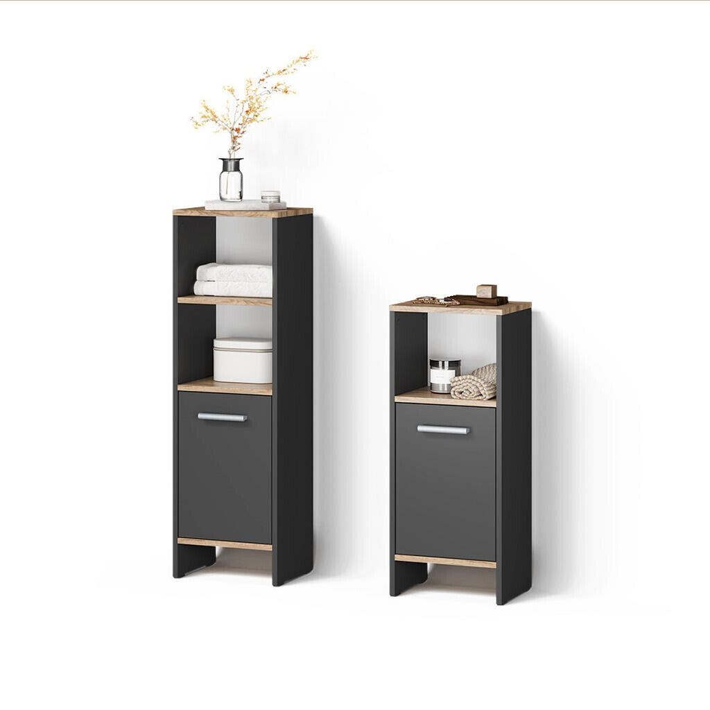 Livinity® SADA KOUPELNOVÉHO NÁBYTKU Amalfi, Antracit/Zlatý mocný dub, 2dílná