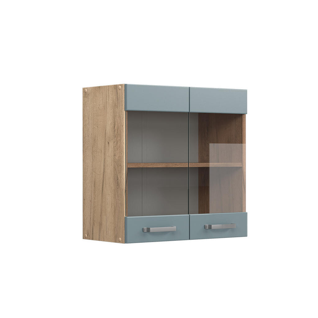 Vicco SKLENĚNÁ KUCHYŇSKÁ SKŘÍŇKA R-Line Modrošedá 60 cm