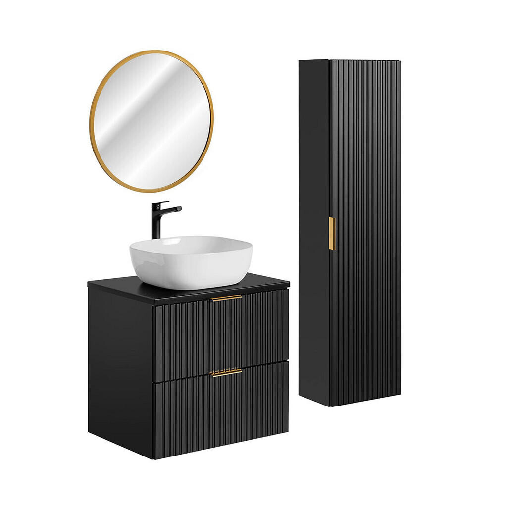 Petits-meubles KOUPELNOVÝ NÁBYTEK 60.6cm Adriel 2er-Set Matná černá
