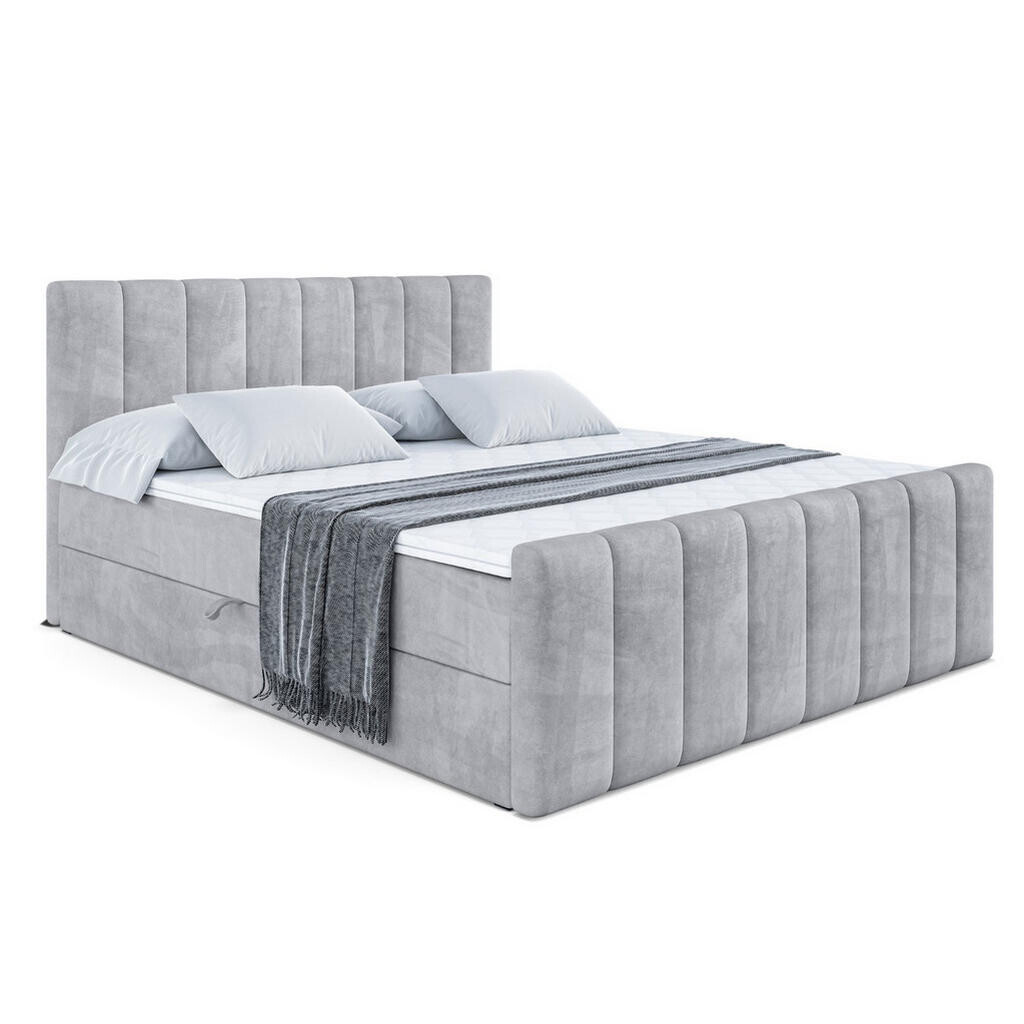 ALTDECOR AMERICKÁ postel OTTA-Z – 140 × 200 cm – H4 – světle šedá