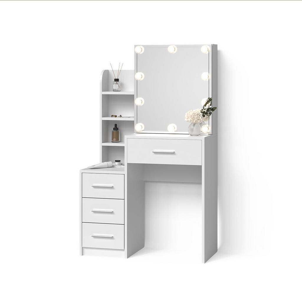 Livinity® TOALETNÍ STOLEK Loreta Bílá 80 cm s LED osvětlením