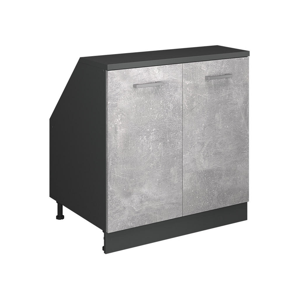 Vicco KUCHYŇSKÁ SKŘÍŇKA POD ŠIKMOU STŘECHU R-Line Beton 80 cm se 2 dveřmi, korpus skříně hloubka 60 cm