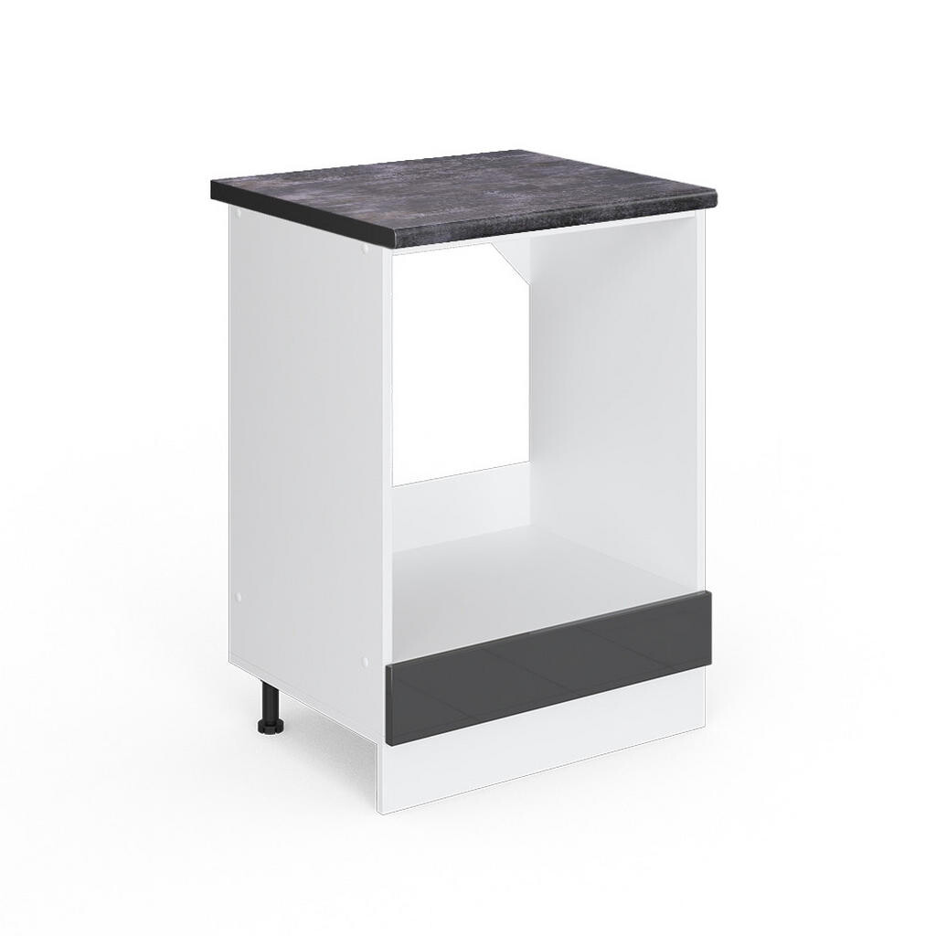 Vicco SKŘÍŇKA NA VESTAVĚNOU TROUBU R-Line Antracitový vysoký lesk 60 cm , PD Antracit