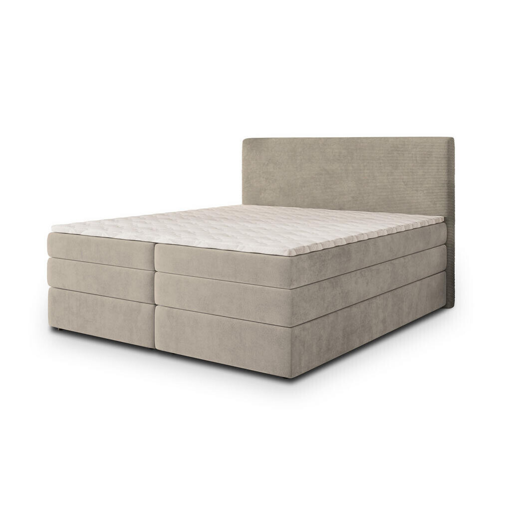 MASSENO POSTEL BOXSPRING MATERN 160x200 cm, s matrací a úložným prostorem, béžová
