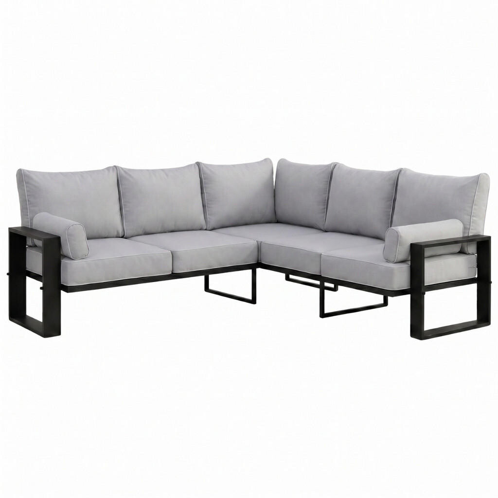 Beautysofa ROHOVÝ díl pohovky Verdino 2R2 s kovovým rámem 207 cm, šedobéžová