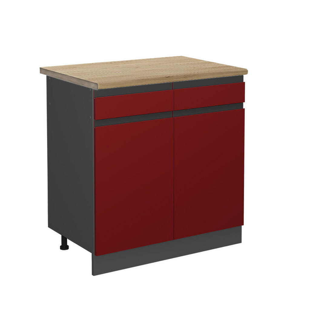 Vicco SPODNÍ SKŘÍŇKA KUCHYŇSKÉ LINKY R-Line Červená 80 cm , PD Dub