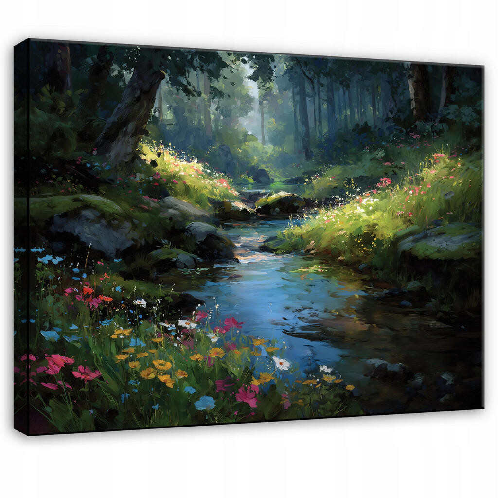 Wallarena PLÁTNO Lesní říční zelená 120x80 cm