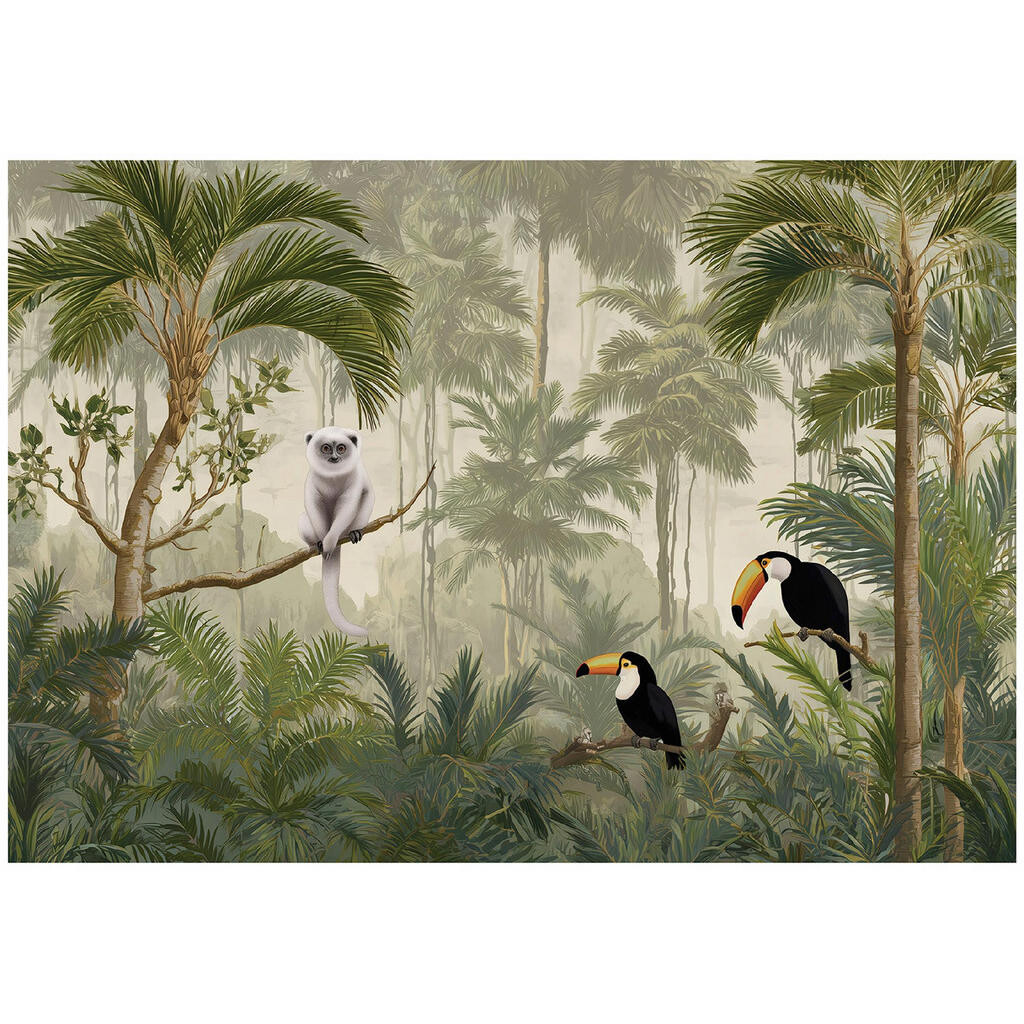 Wallarena FOTOTAPETA Zvířata z džungle zelená 150x105 cm