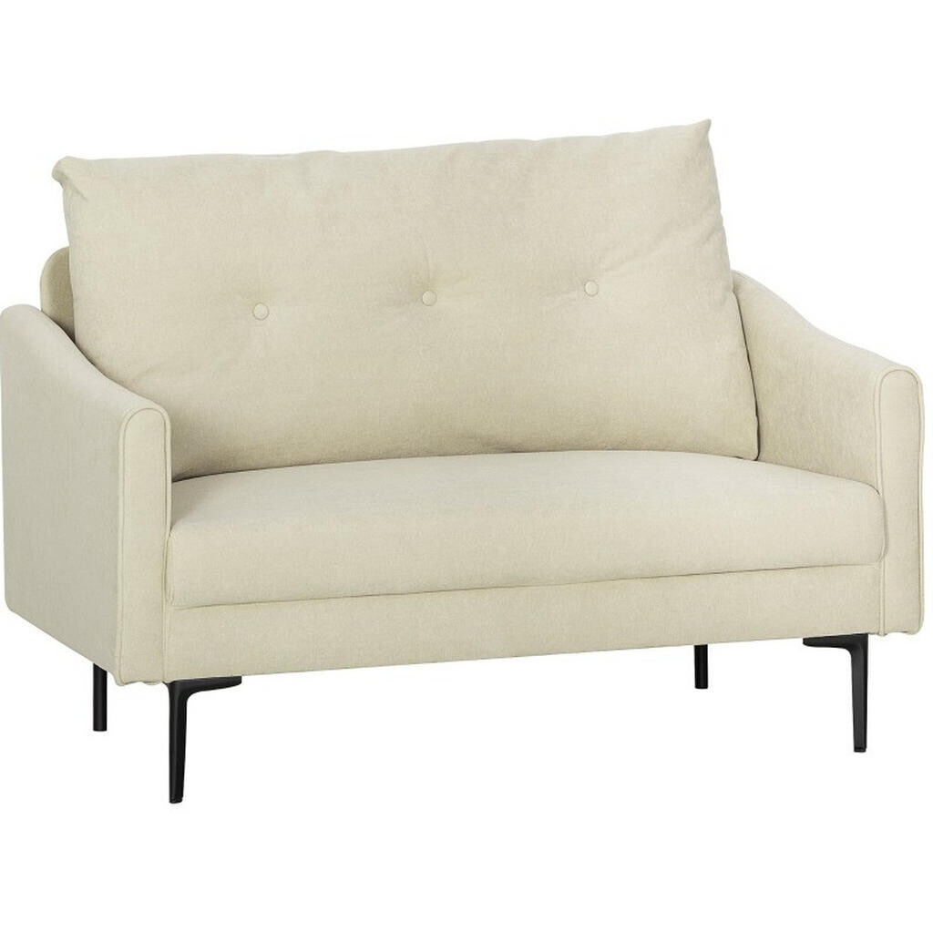 OKWISH DVOUMÍSTNÁ pohovka 124/73/92 cm krémově bílá z kovu s měkkým polstrováním