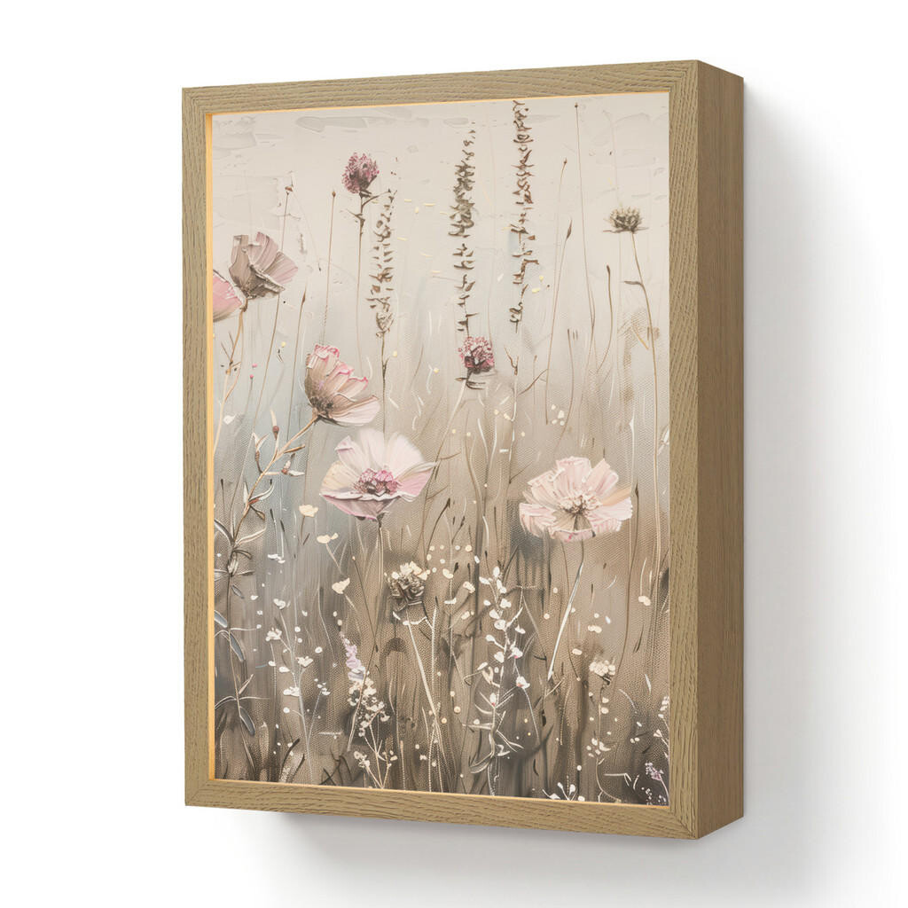 OnlyWow NÁSTĚNNÁ LAMPA S AKUMULÁTOREM Květiny - růžová - moderní - béžová 30x40 cm