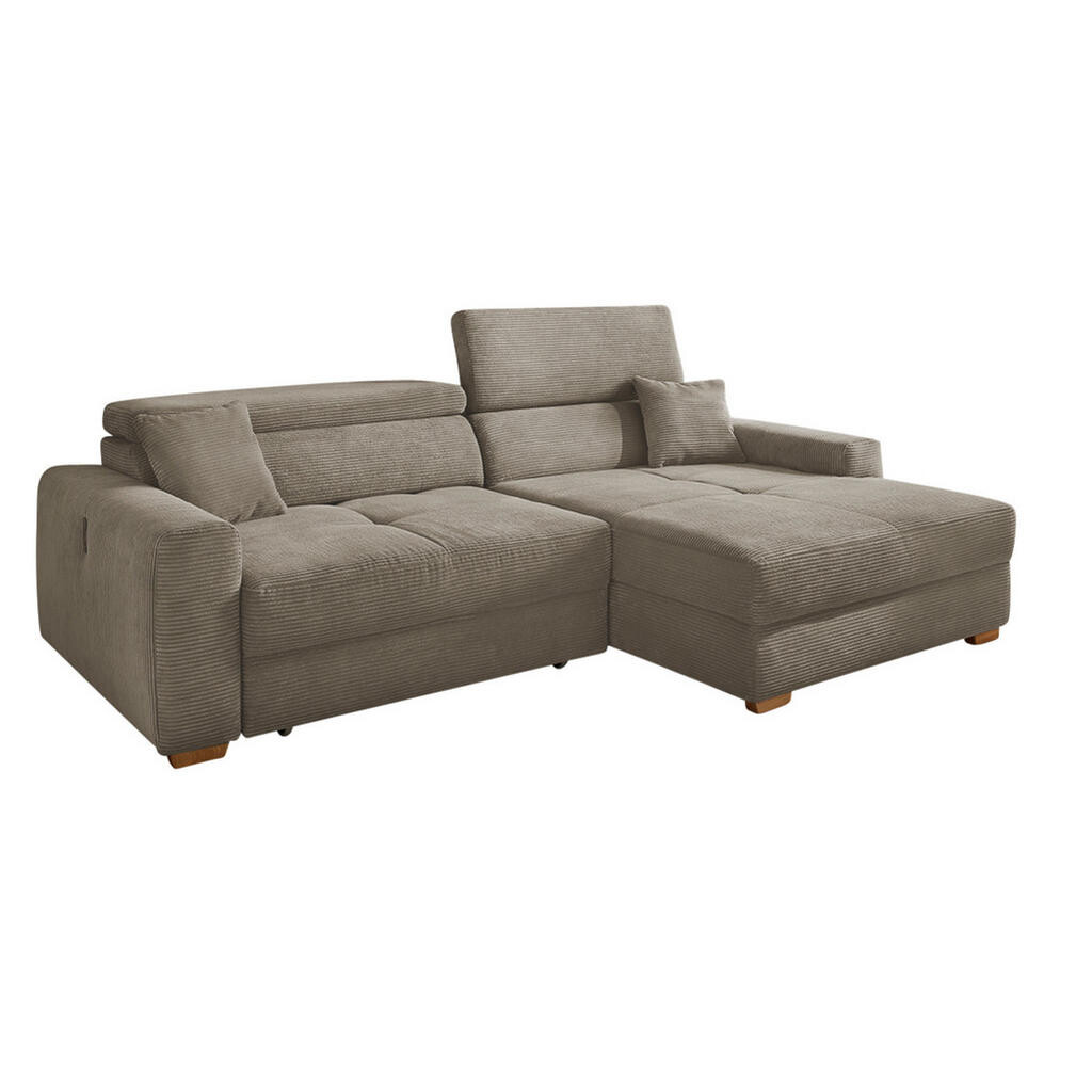 luma-home ROHOVÁ POHOVKA s elektrickým nastavením hloubky sedáku, nastavitelnými opěrkami hlavy, 277 × 187 × 109 cm (Š×H×V), manšestr hnědá taupe / 15