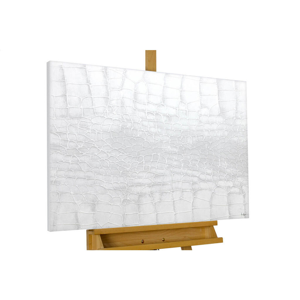 KUNSTLOFT RUČNĚ MALOVANÝ AKRYLOVÝ OBRAZ BÍLÝ, 100/75 CM