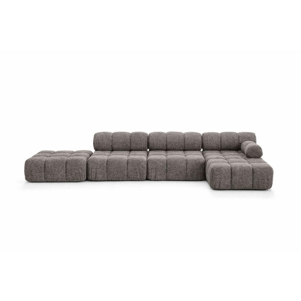 Kaiser Möbel ROHOVÁ SEDAČKA ve tvaru L XL, tkanina Bouclé Abriamo, Hnědá, Pravá strana, Selia L XL