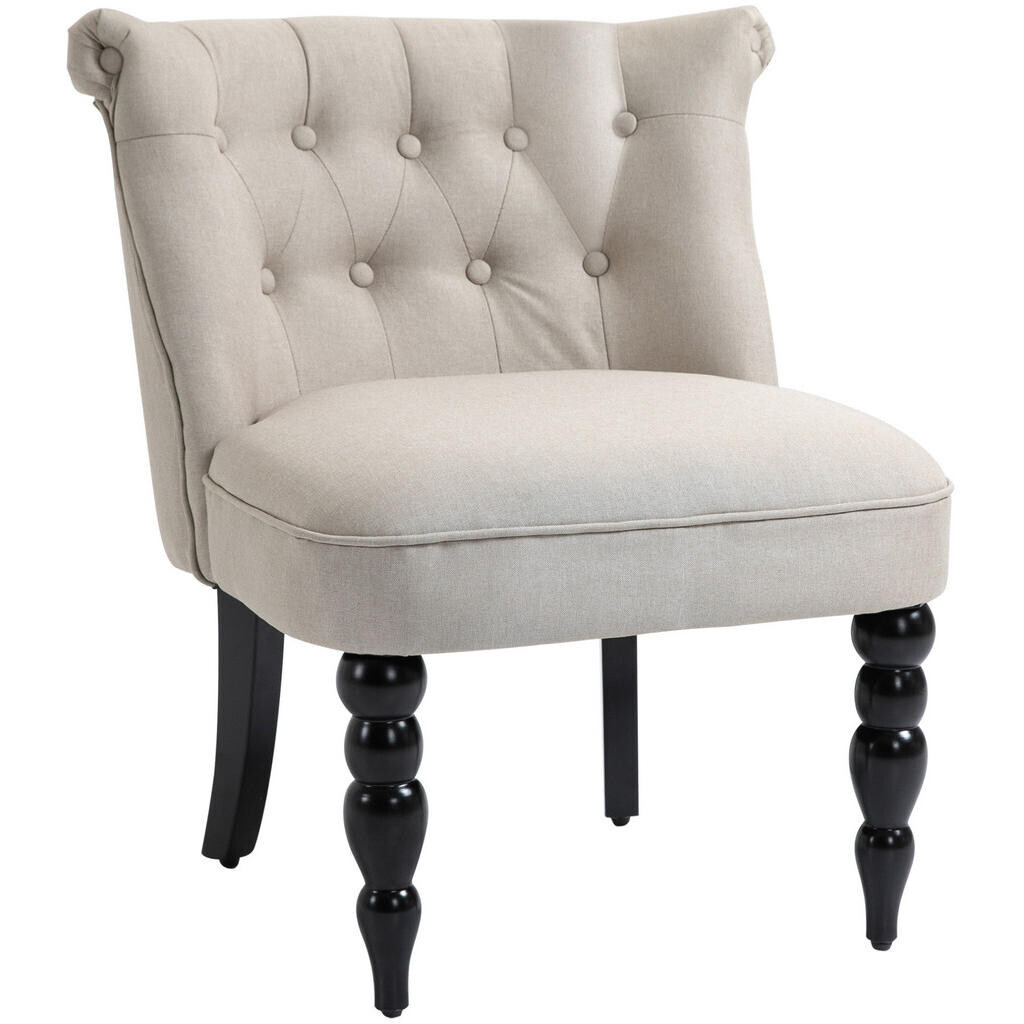 Redom KŘESLO 67/67/78 cm s lněným potahem a čalouněním, vintage design, Béžová