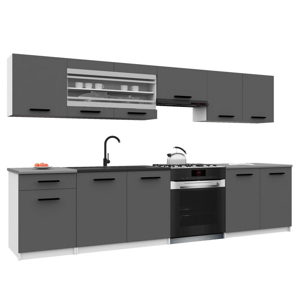 B BELINI GROUP KUCHYŇSKÁ LINKA Italia 4 260 cm, s pracovními deskami, Šedá