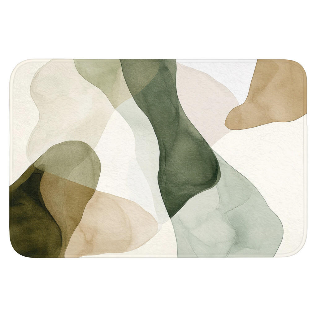OnlyWow KOUPELNOVÁ PŘEDLOŽKA Japandi - Abstraktní - Zelená 90x60 cm