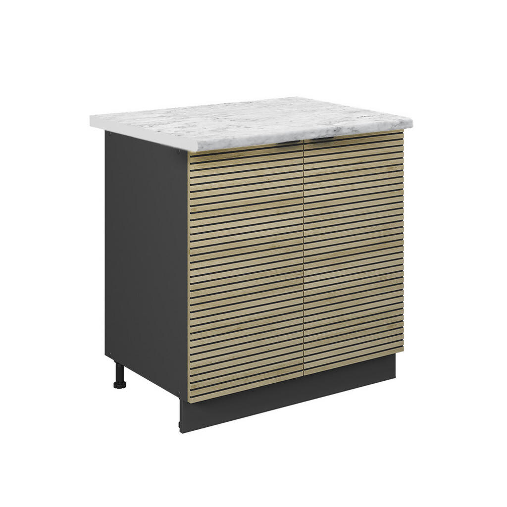 Vicco SPODNÍ SKŘÍŇKA KUCHYŇSKÉ LINKY Fame-Line, Dubový panel/Antracit, 80 cm pracovná doska Mramor