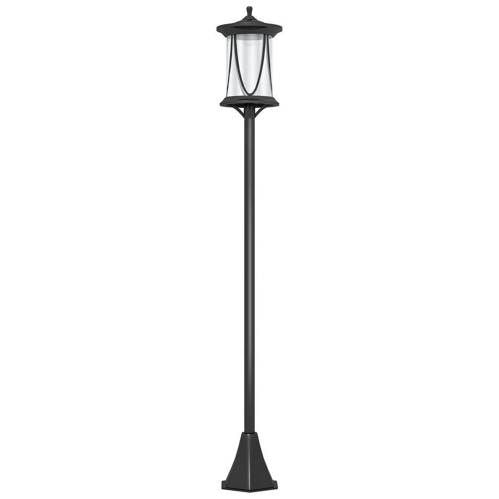 Outsunny SOLÁRNÍ zahradní lucerna 127 cm Zahradní lampa s LED světlem studené bílé barvy pro venkovní použití, černá