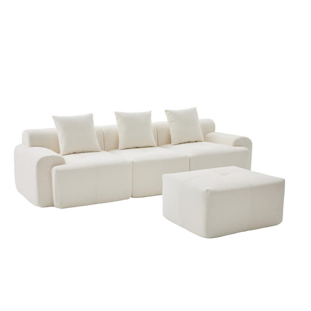 OKWISH ROHOVÁ sedačka 268/102/78 cm béžová z látky modulární bez montáže