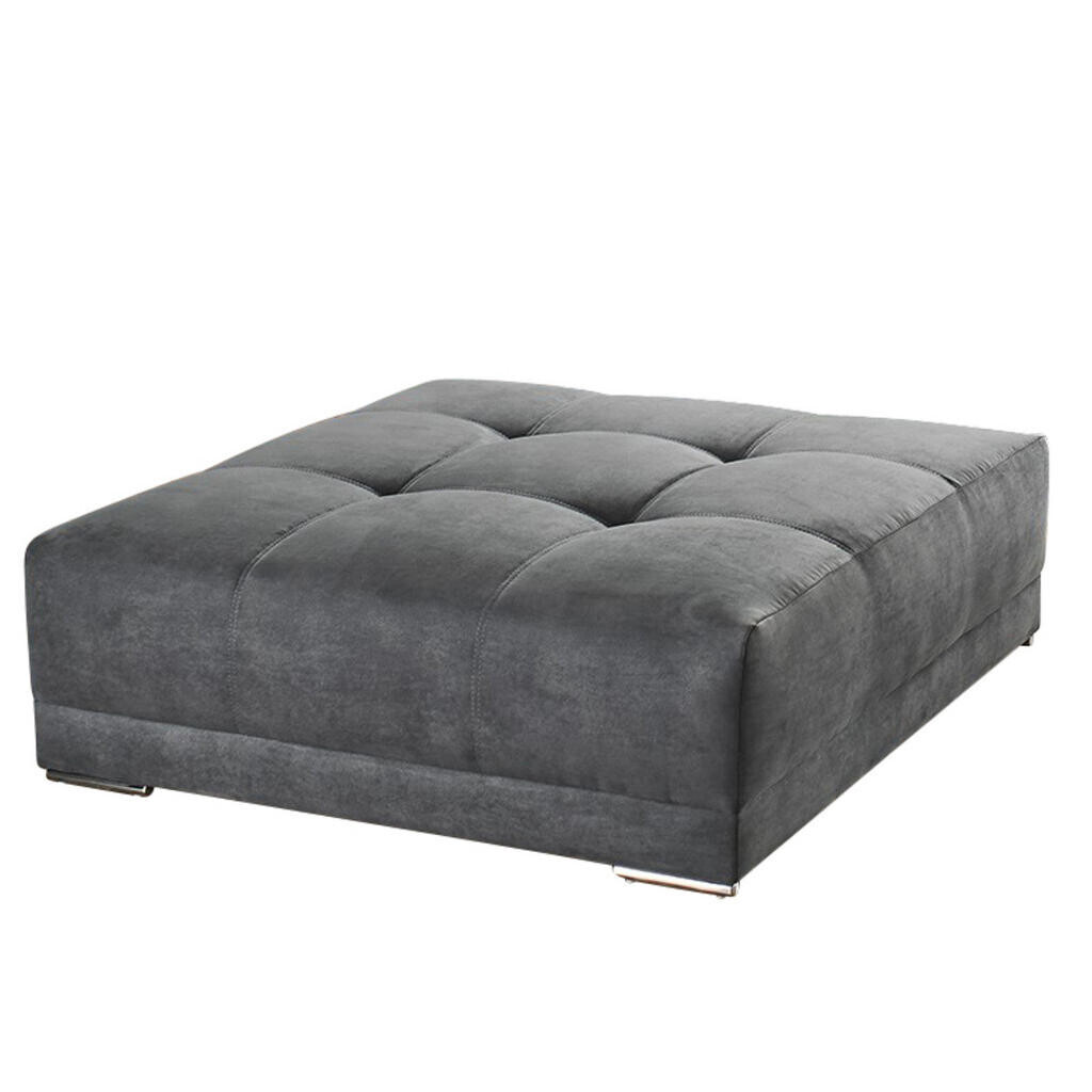 luma-home ČALOUNĚNÁ STOLIČKA XXL s pružinovým jádrem, šířka 120 cm, hloubka 120 cm, výška 39 cm (hodí se k pohovce BIG-SOFA), mikrovlákno, šedá / 1513