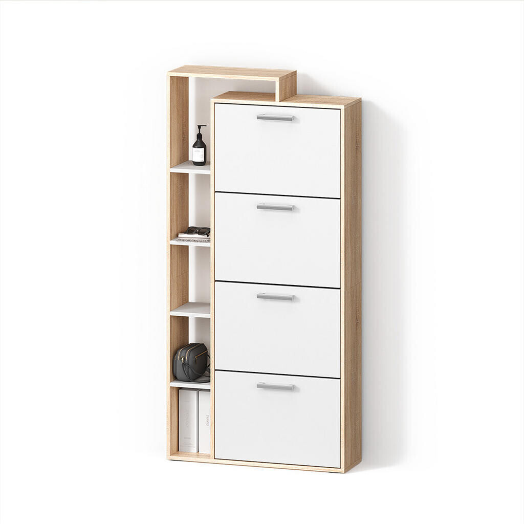 Livinity® BOTNÍK Ortello Bílá/Sonoma 80 x 166.1 cm se 4 přihrádkami
